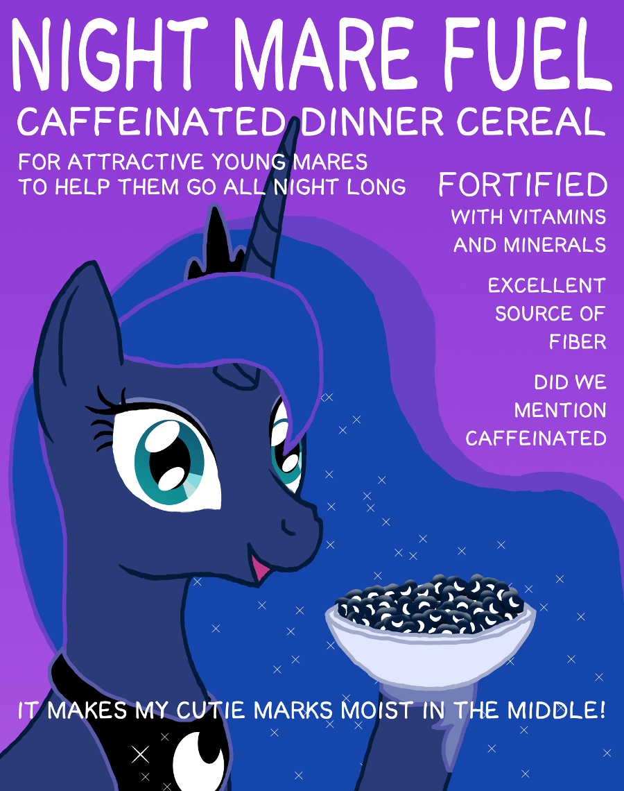 arrkhal caffeine cereal english_text equine female feral friendship_is_magic horn horse mammal my_little_pony night_mare_fuel nightmare_fuel pegasus pony princess_luna_(mlp) solo text unicorn winged_unicorn wings