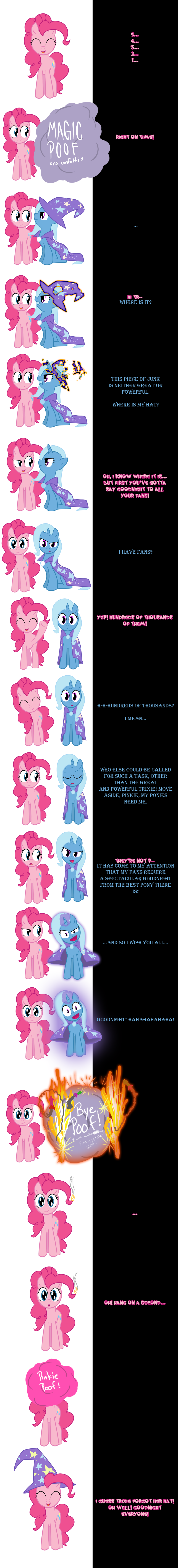 animal_ears comic dialog dialogue english_text equine female feral friendship_is_magic hair hat horn horse long_hair looking_at_viewer magic mammal my_little_pony pink_hair pinkie_pie_(mlp) pony purple_eyes short_hair tail text trixie_(mlp) two_tone_hair undead_niklos unicorn