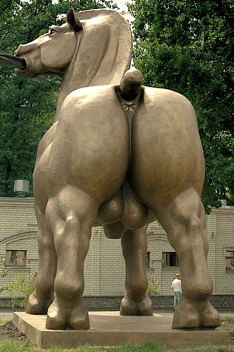 balls big_butt butt equine feral hooves horse male mammal maxim_dikunov outside photo real sculpture statue