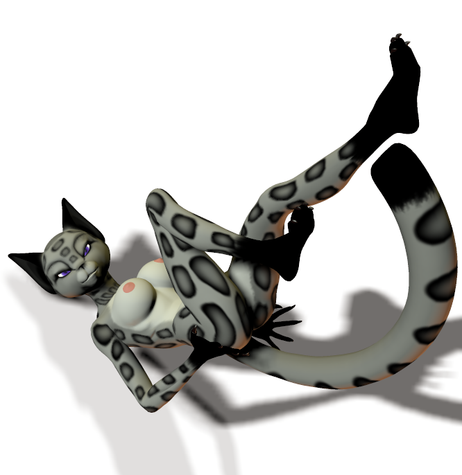 alpha_channel anthro arm_support breasts cat feline female kung_fu_panda legends_of_awesomeness legs_up long_tail looking_at_viewer lying mammal nude on_back plain_background pose purple_eyes solo song song_(character) transparent_background unrealfox