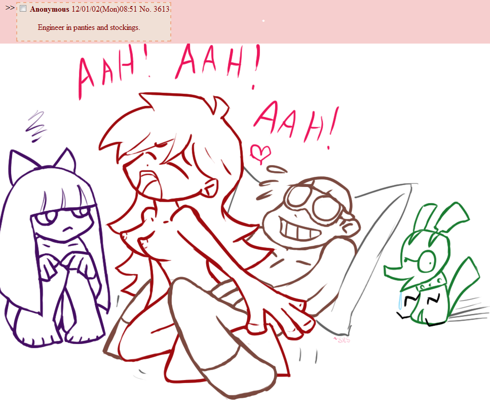 catsketch chuck crossover engineer panty panty_and_stocking_with_garterbelt stocking team_fortress_2