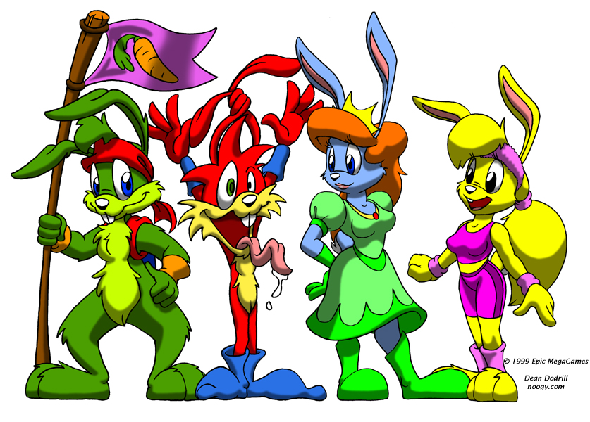 blonde_fur breasts dean_dodrill diamonds eva_earlong female flag fur green_fur insane jazz jazz_jackrabbit jazz_jackrabbit_(series) lagomorph loony lori lori_jackrabbit male mammal princess rabbit red_fur royalty spaz spaz_jackrabit yellow_fur