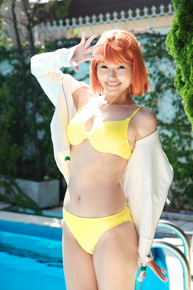 bikini cosplay highres mai_hime my-hime orange_hair photo swimsuit tagme_model tokiha_mai