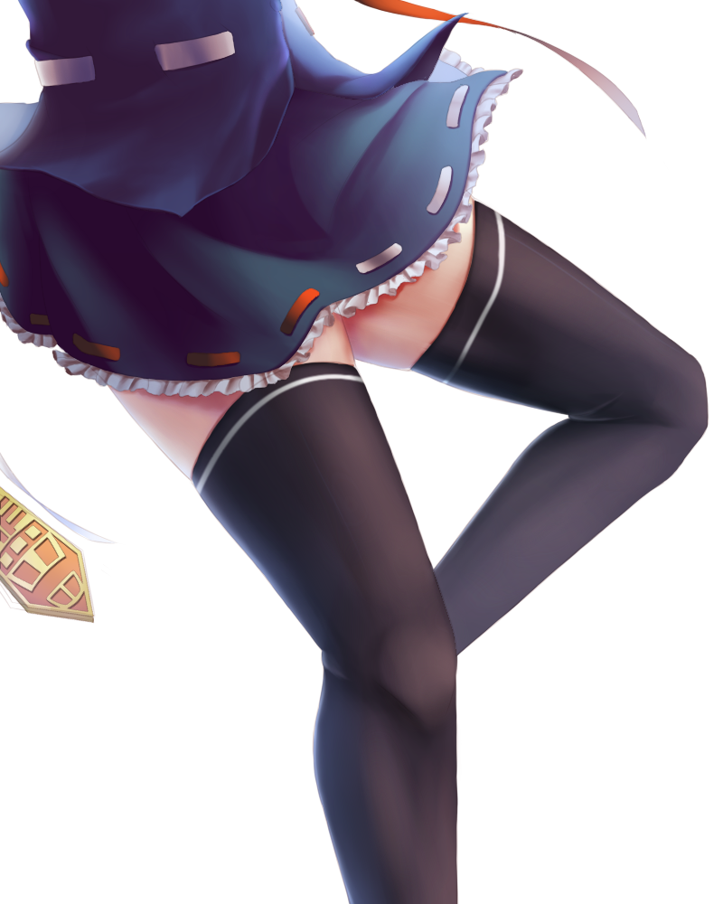 black_legwear close-up haikara_udon legs rod_of_remorse shiki_eiki skirt solo thighhighs touhou zettai_ryouiki