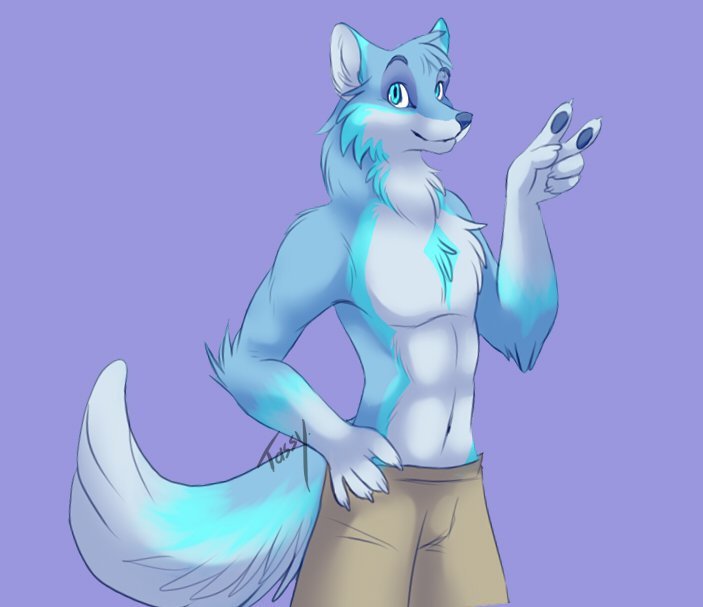 blue canine clothing fox male pants solo tail tassy topless