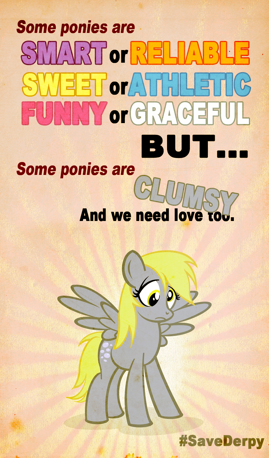 abstract_background amber_eyes blonde_hair cutie_mark derpy_hooves_(mlp) english_text equine female feral friendship_is_magic hair horse mammal my_little_pony pegasus pixelkitties pony sad solo text wings