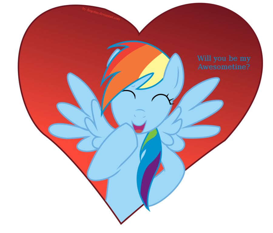&hearts; awesometine diegotan equine eyes_closed friendship_is_magic hair hearts_and_hooves_day hooves horse mane multi-colored_hair my_little_pony pegasus pony rainbow_dash_(mlp) valentine's_day valentine's_day_card wing_boner wings