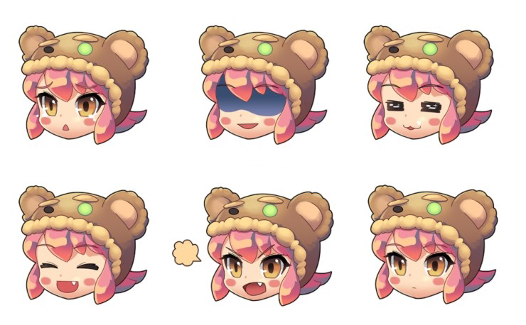 :&lt; :3 :d =_= animal_costume annie_hastur bear_costume blush_stickers dakun fang league_of_legends open_mouth pink_hair shaded_face short_hair simple_background smile