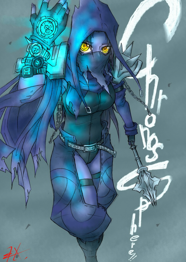 belt chain defense_of_the_ancients english exaxuxer faceless_void genderswap genderswap_(mtf) gloves mace personification solo watch weapon
