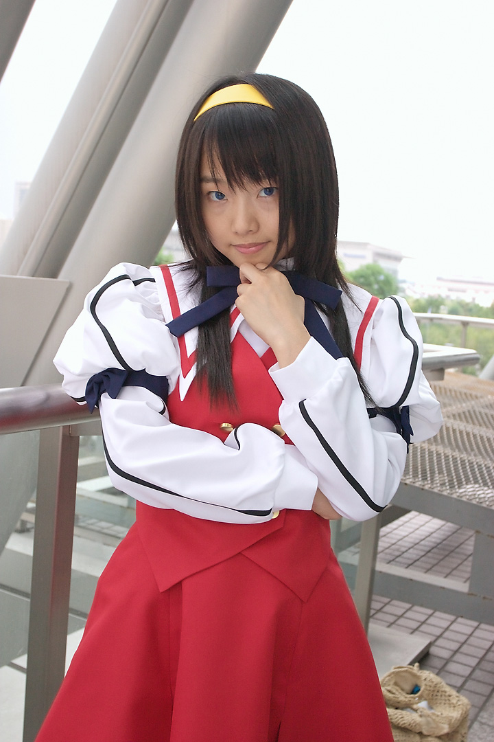 cosplay hairband himemiya_chikane kannazuki_no_miko matsunaga_ayaka photo pleated_skirt sailor sailor_uniform school_uniform serafuku skirt