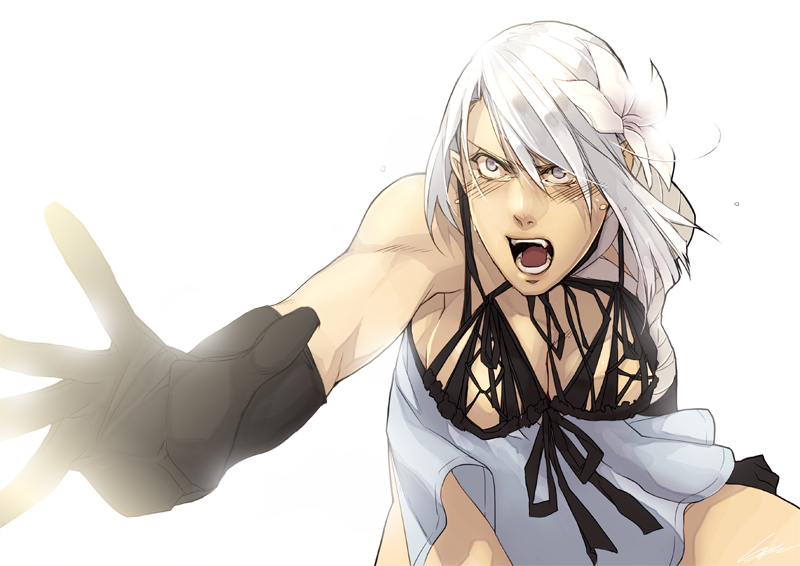 braid braids grey_hair hermaphrodite kaine kaine_(nier) long_hair nier