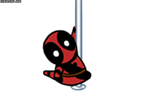 animated costume dancing deadpool loop male marvel not_furry pole pole_dancing solo unknown_artist
