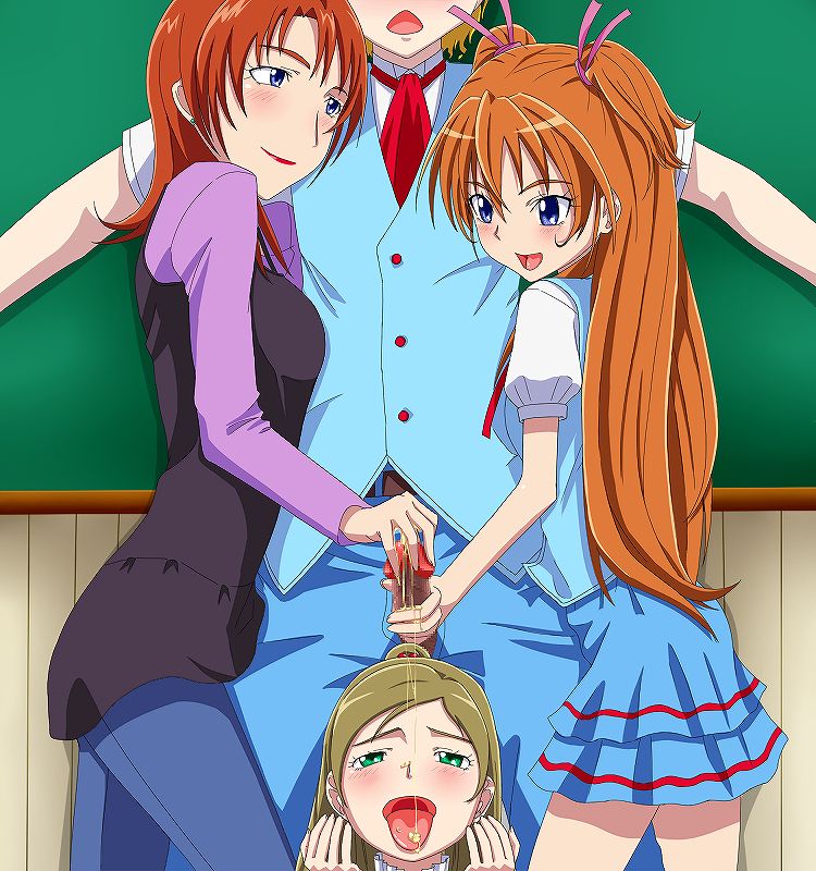 1boy 3girls :&gt; :o age_difference blonde blue_eyes blush brown_hair censored classroom cum_in_mouth cum_string cum_trail cumdrip double_handjob ejaculation embarrassed erection facial fingering friends gangbang green_eyes group_sex hair_ribbon happy happy_sex houjou_hibiki houjou_maria humiliation long_hair masamune_ouji mature minamino_kanade mother mother_and_daughter multiple_girls onanism open_mouth oral orange_hair penis penis_grab pleasure pleasure_face ponytail precure ribbon school_uniform schoolgirl semen sex short_hair shy smile spread_legs suite_precure tekoki testicles tongue twin_tails