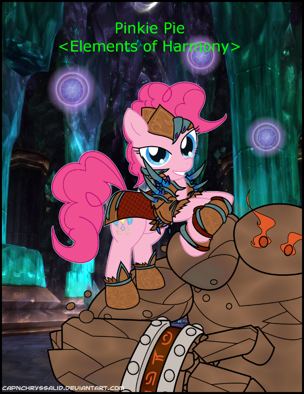 capnchryssalid couple cutie_mark equine female feral friendship_is_magic golem horse looking_at_viewer mammal monster my_little_pony pinkie_pie_(mlp) pony video_games warcraft warrior world_of_warcraft
