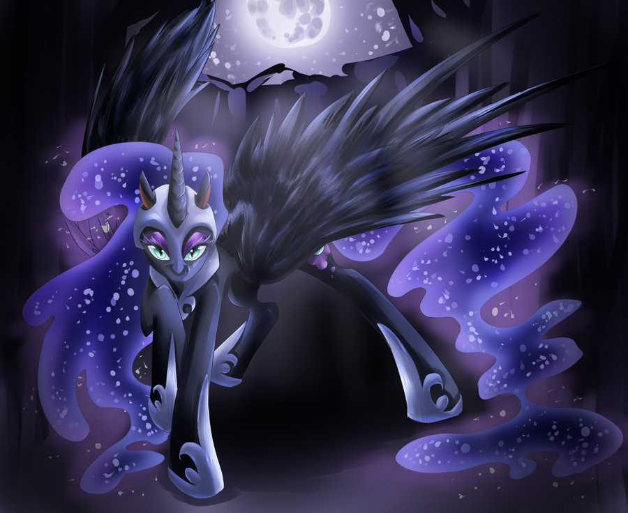 amazing dreampaw equine female friendship_is_magic green_eyes hair horn horse invalid_tag looking_at_viewer moon my_little_pony night nightmare_moon_(mlp) pony winged_unicorn wings