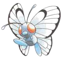 butterfree lowres no_humans official_art pokemon pokemon_(game) pokemon_blue pokemon_red_and_green pokemon_rgby pokemon_yellow sugimori_ken