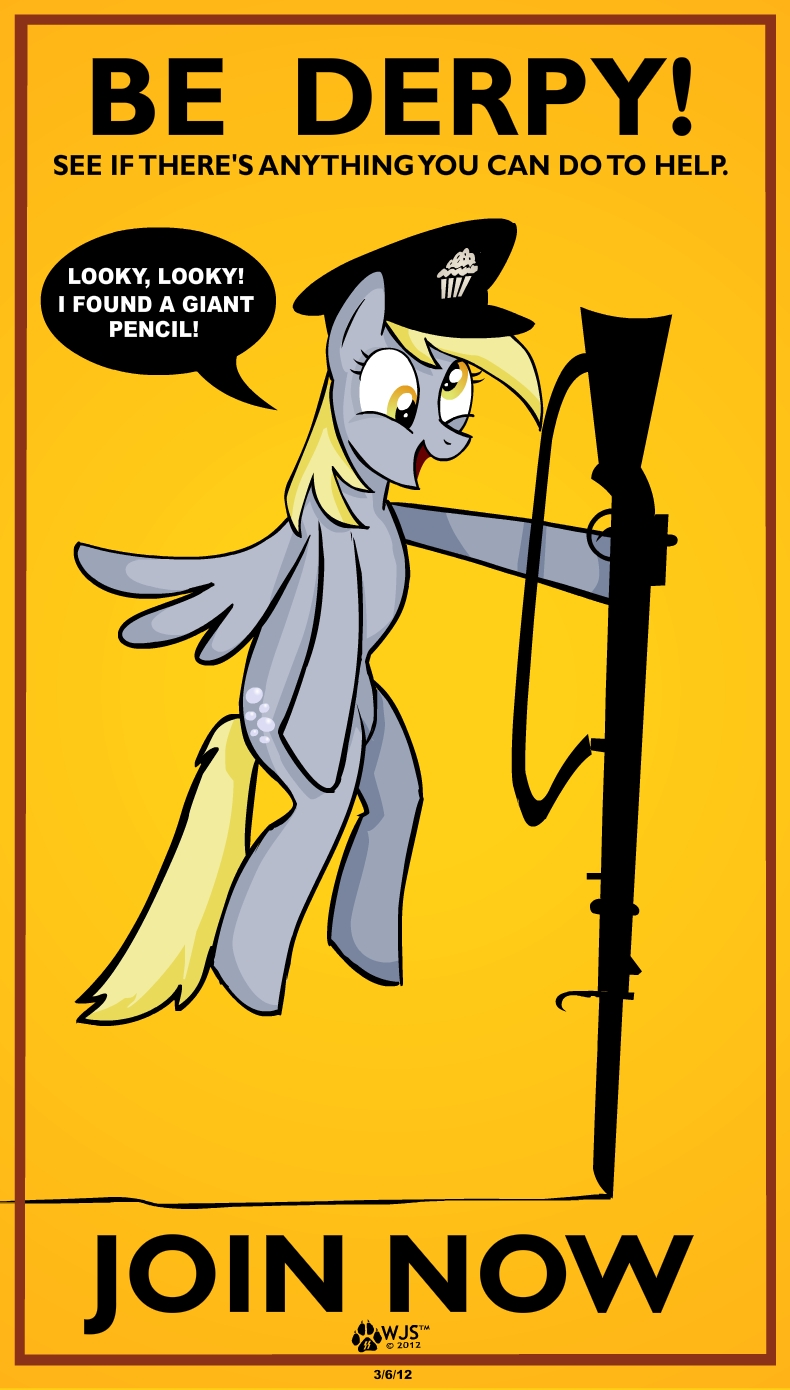 derp derpy_hooves_(mlp) dialog dialogue english_text equine female friendship_is_magic gun hat horse knife mammal my_little_pony nazi pegasus pony poster propaganda ranged_weapon rifle text waffen-ss weapon wings wolfjedisamuel