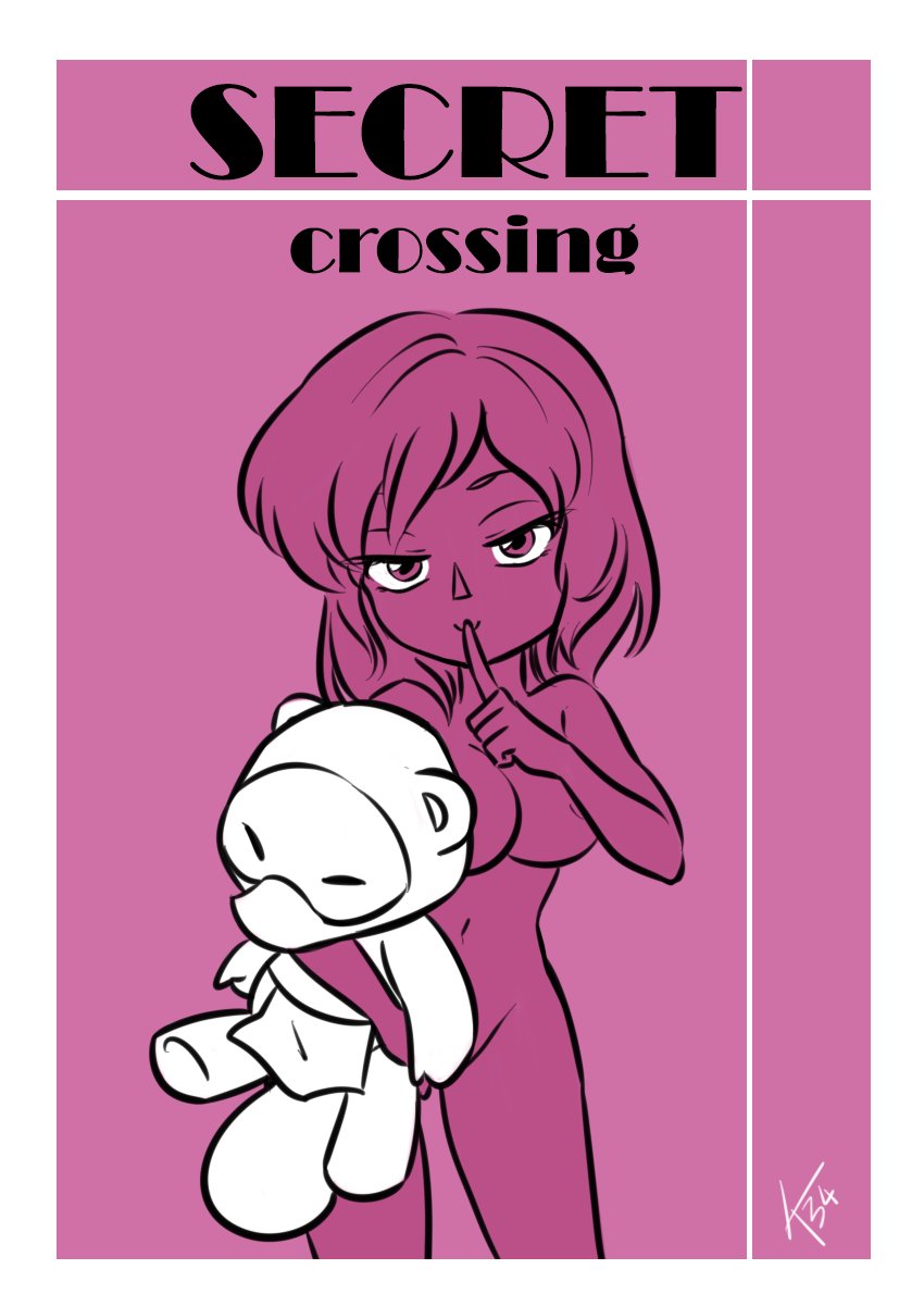 5_fingers animal_crossing anthro apron barely_visible_genitalia barely_visible_nipples barely_visible_pussy breasts canid canine clothing comic cover cover_art cover_page eyelashes female finger_to_mouth fingers genitals hair half-closed_eyes holding_object holding_plushie human human_only interspecies kiseki_art looking_at_viewer mammal medium_breasts narrowed_eyes nintendo nipples not_furry nude pink_background pink_body pink_eyes plushie pussy raccoon_dog simple_background smile solo standing tanuki tom_nook_(animal_crossing) triangle_nose villager_(animal_crossing)