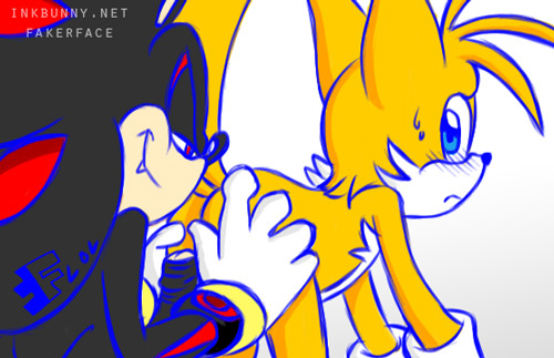anal blush butt canine couple eye_contact fakerface fox gay male mammal miles_prower penis sega sex shadow_the_hedgehog smile sonic_(series) uncut
