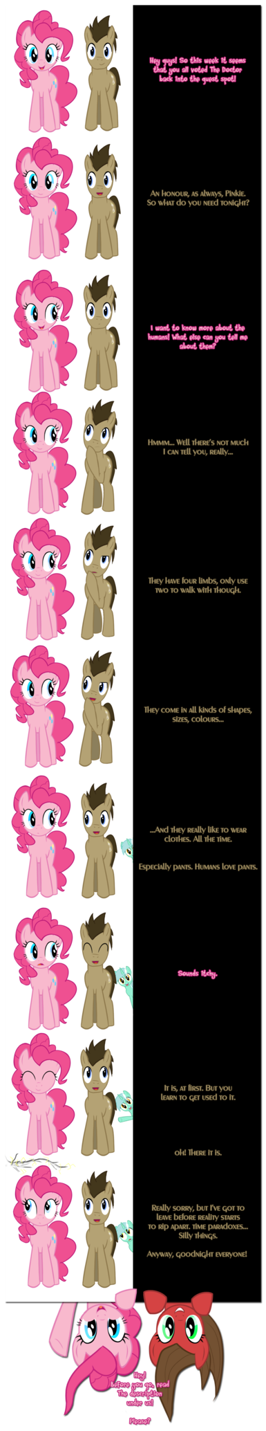 amber_eyes blue_eyes brown_hair comic cutie_mark dialog dialogue doctor_whoof_(mlp) doctor_whooves_(mlp) english_text equine female feral friendship_is_magic green_eyes group hair horn horse lyra_(mlp) lyra_heartstrings_(mlp) male mammal my_little_pony pink_hair pinkie_pie_(mlp) pony text two_tone_hair undead_niklos unicorn