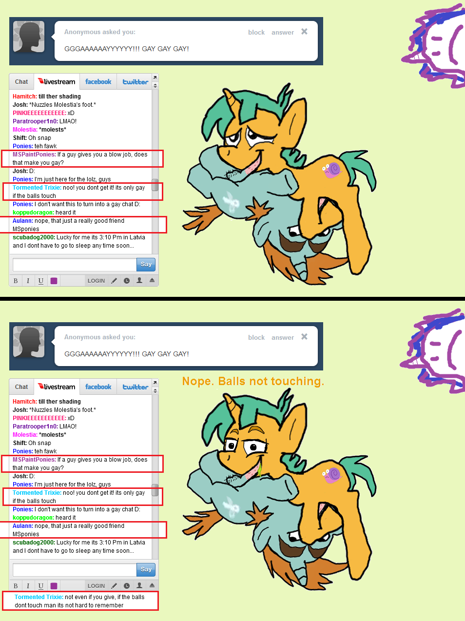 cub cum cutie_mark english_text equine fellatio feral friendship_is_magic gay hi_res horn male mammal mspaintponies my_little_pony oral oral_sex penis sex snails snails_(mlp) snips snips_(mlp) text twilight_panda unicorn young