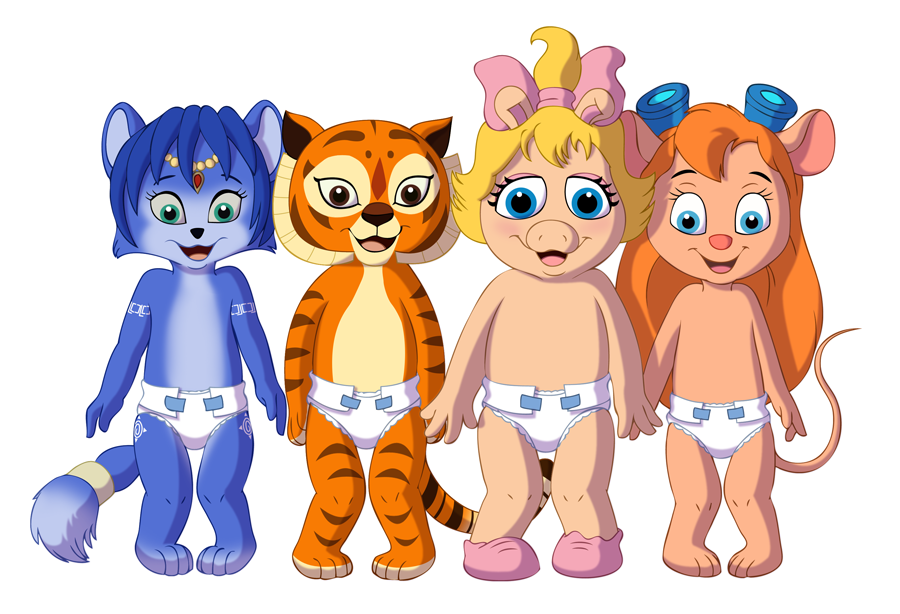 canine chip_'n_dale_rescue_rangers cub diaper disney female fox gadget_hackwrench krystal kung_fu_panda master_tigress miss_piggy mouse rodent star_fox video_games young
