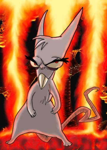 earthworm_jim earthworm_jim_(franchise) evil evil_the_cat feline fire hell mammal solo teeth video_games vonderdevil