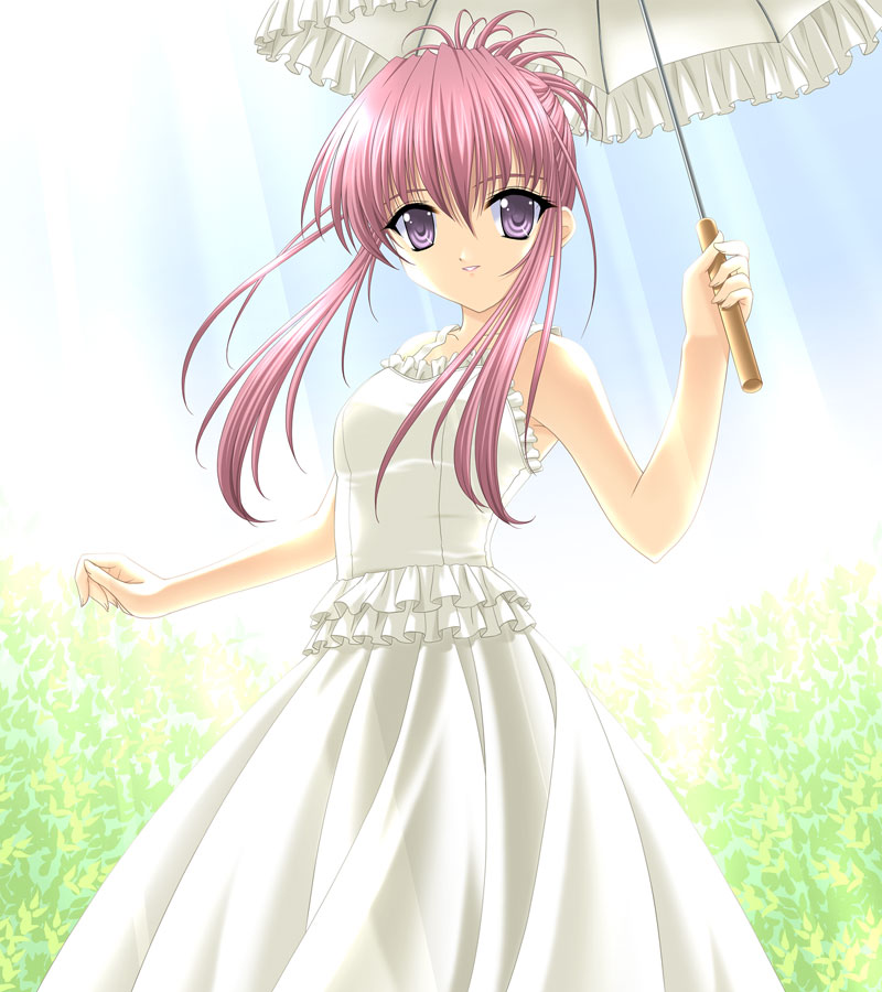 chikage_(sister_princess) dress masakichi_(crossroad) parasol sister_princess solo umbrella