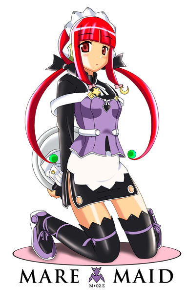 android flat_chest maid mea mea_(popotan) popotan red_eyes red_hair twintails