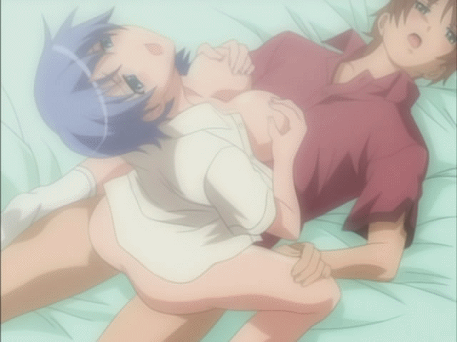 1boy 1girl animated animated_gif aqua_eyes ass bed bedroom blue_hair blush bottomless breast_grab breasts cowgirl_position discode girl_on_top grabbing hetero izumi_kyouka moaning open_clothes open_shirt riding schoolgirl sex shirt short_hair straddle straddling thigh thigh_grab thighs uncensored vaginal