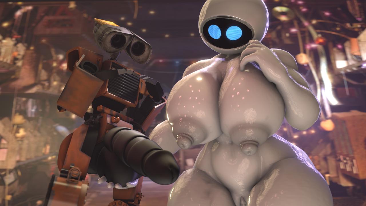 2024 3d_(artwork) anthro anthrofied ball_fondling ball_grab balls big_balls big_breasts big_penis blue_eyes breasts digital_media_(artwork) disney duo erect_nipples erection eve_(wall-e) female fondling genitals glistening glistening_body huge_balls huge_breasts huge_penis humanoid looking_at_genitalia looking_at_penis looking_down machine male male/female nipples not_furry penis pixar pussy rayhuma robot shorter_male source_filmmaker standing taller_female thick_thighs wall-e wall-e_(character) waste_allocation_load_lifter_earth-class white_body