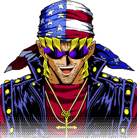 1boy america american bandanna bandit_keith blonde_hair cross glasses in_america jewelry lowres male male_focus necklace solo stereotype sunglasses united_states_of_america upper_body yu-gi-oh!