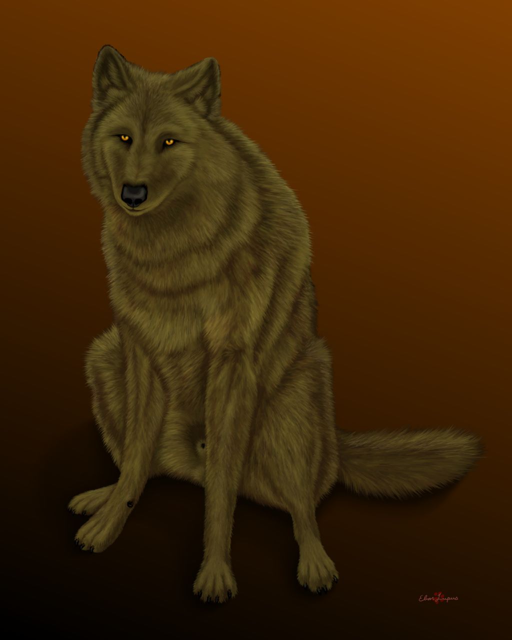canine ebon_lupus feral male mammal solo wolf