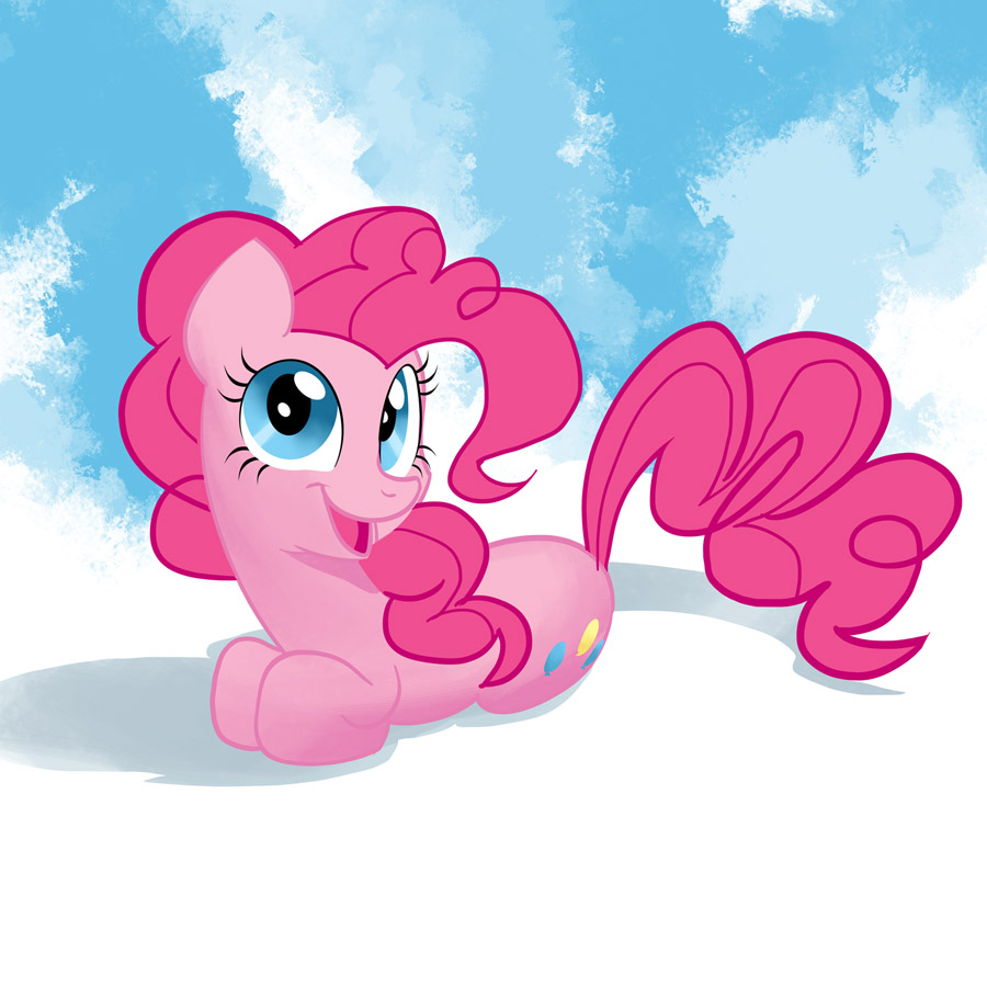 blue_eyes cute cutie_mark equine female feral friendship_is_magic hair horse long_hair looking_at_viewer makkon mammal my_little_pony pink_hair pinkie_pie_(mlp) pony sky smile solo