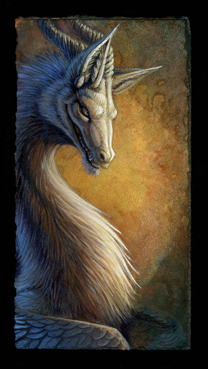 dragon feral fur furred_dragon hibbary horn portrait smile solo white white_fur