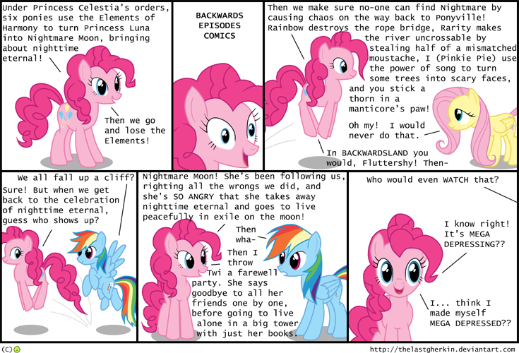 comic dialog dialogue english_text equine female feral fluttershy_(mlp) friendship_is_magic horse mammal my_little_pony pegasus pinkie_pie_(mlp) plain_background pony rainbow_dash_(mlp) text thelastgherkin white_background wings