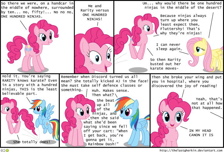 comic cutie_mark dialog dialogue english_text equine female feral fluttershy_(mlp) friendship_is_magic hair horse mammal multi-colored_hair my_little_pony pegasus pinkie_pie_(mlp) plain_background pony rainbow_dash_(mlp) text thelastgherkin white_background wings