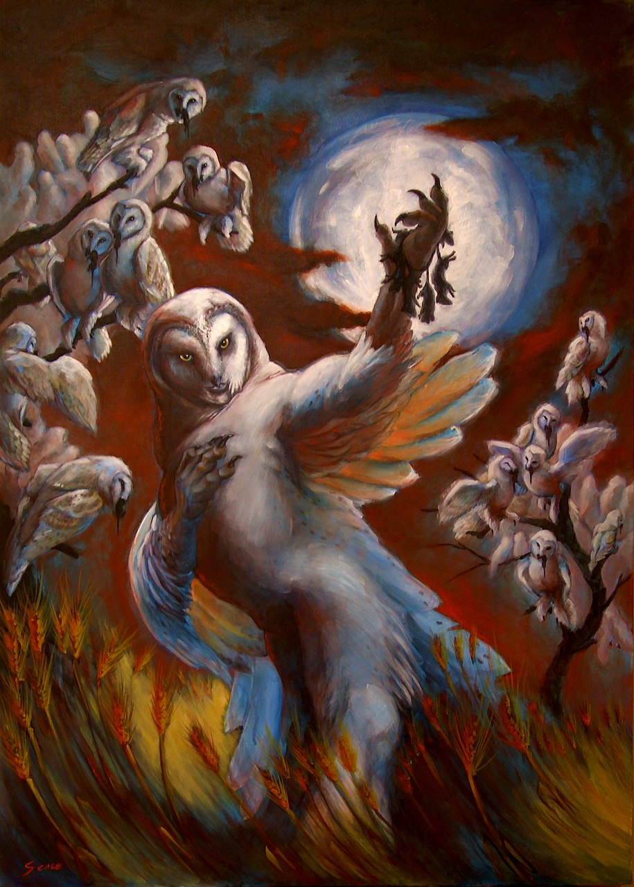 alessio_scalerandi barn_owl male moon nude owl scale_(artist)
