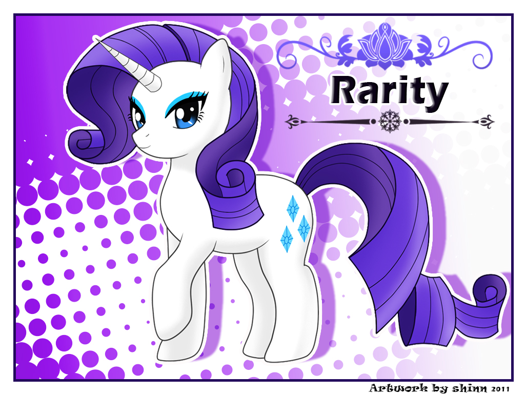 blue_eyes curly_hair cutie_mark english_text equine eyeshadow female feral friendship_is_magic fur hair horn horse long_hair makeup mammal my_little_pony pony purple_hair rarity_(mlp) shinn shinn4 solo text unicorn white_fur