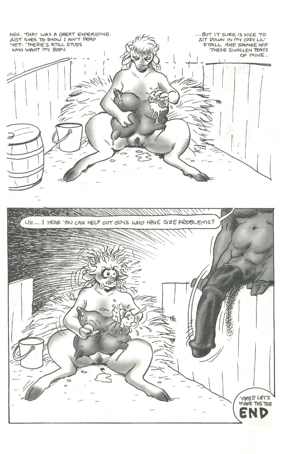 animal_genitalia anthro bathing bovine cattle comic cow dialog dialogue english_text equine female flaccid greyscale hooves horse horsecock karno male mammal monochrome nipples penis pussy teats text udders