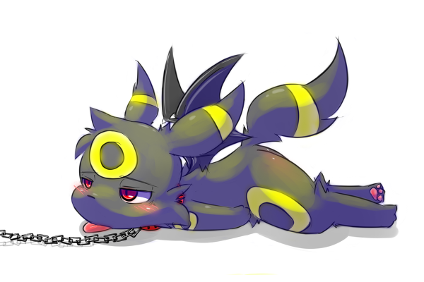 ambiguous_gender blush chain collar cute lying markings plain_background pok&eacute;mon pvt._keron red_eyes tongue tongue_out umbreon wings