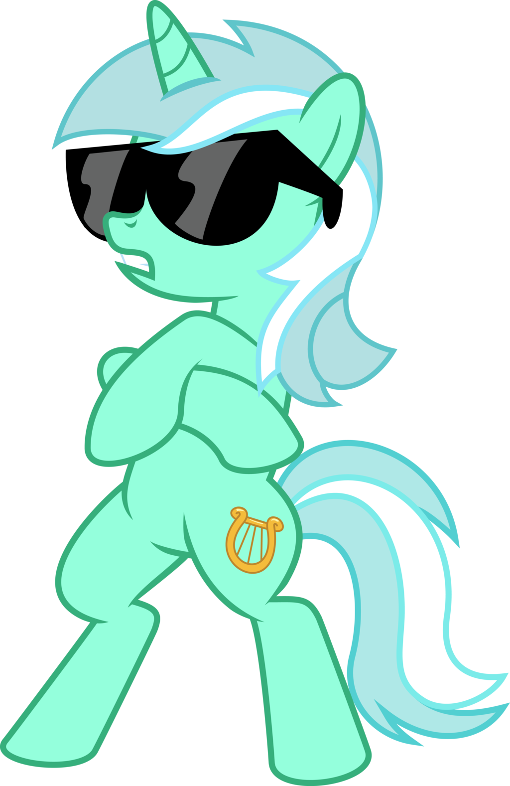 crossed_arms cutie_mark equine eyewear female friendship_is_magic hair horn horse lyra_(mlp) my_little_pony mysteriouskaos plain_background pony solo sunglasses transparent_background two_tone_hair unicorn white_hair