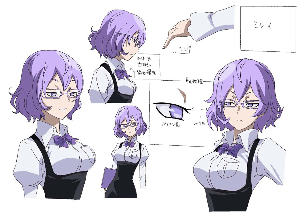 1_girl 1girl digimon digimon_world_re:digitize glasses mikagura_mirei purple_hair solo