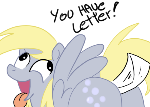 butt derpy_hooves_(mlp) equine friendship_is_magic horse humor letter my_little_pony pegasus pony tongue tongue_out wings