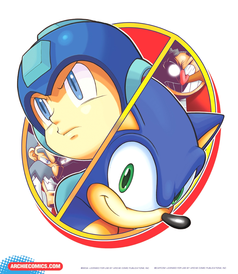 albert_w_wily archie_comics capcom crossover dr._eggman facial_hair mega_man_(character) mustache rockman rockman_(character) rockman_(classic) roll sega serious smile sonic sonic_the_hedgehog tail tails