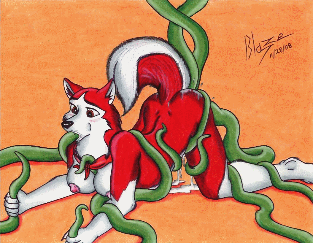 anal_penetration anthro anthrofied balto_(film) bent_over blaze-lupine blaze_lupine breasts canine dog double_anal double_penetration female forced husky jenna mammal oral oral_sex penetration plain_background rape sex tentacle_rape tentacles