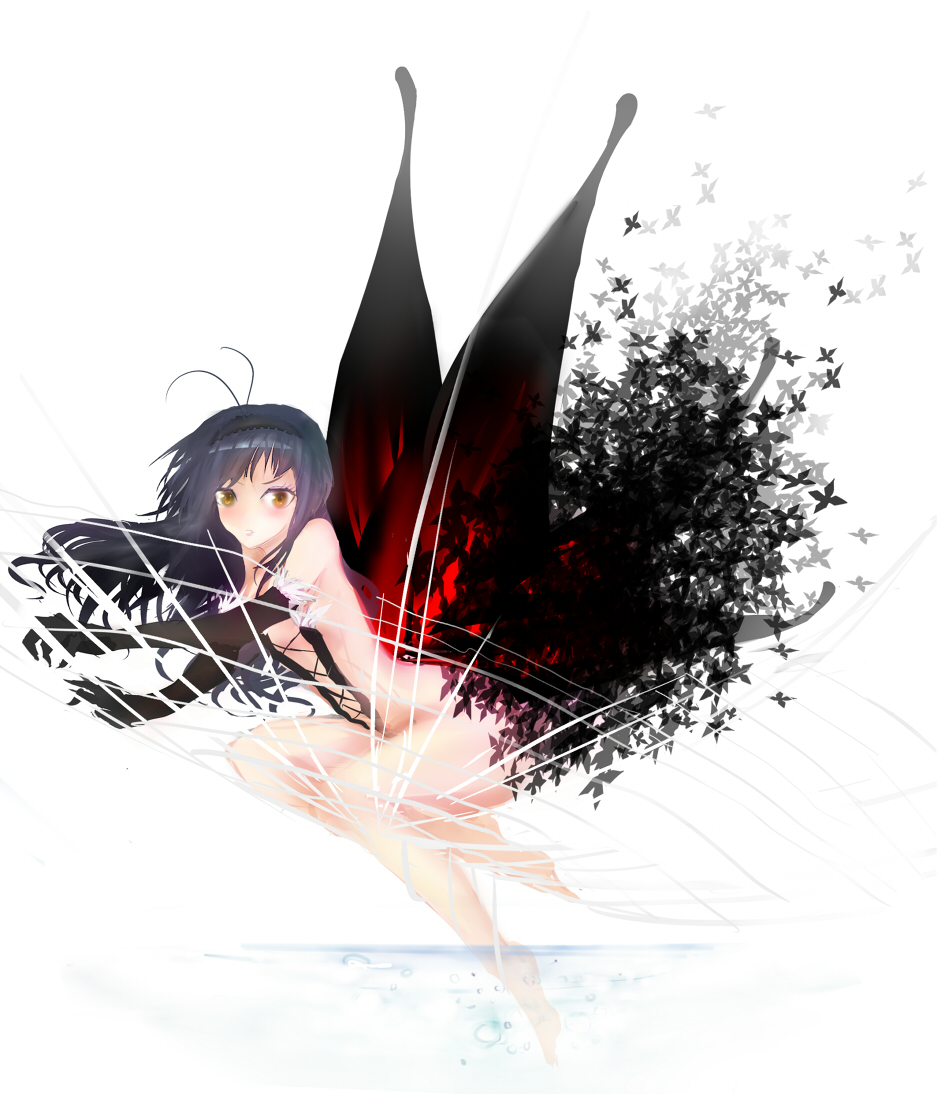accel_world black_hair brown_eyes bug butterfly butterfly_wings insect kuroyukihime long_hair solo ted_(taiwan) wings