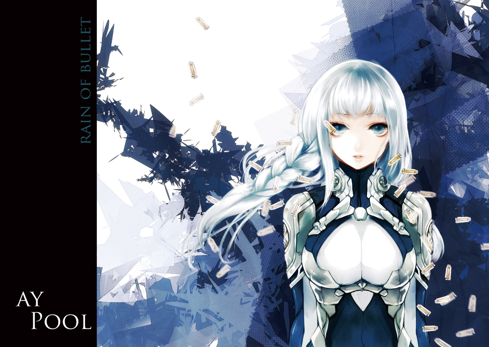 apt armored_core armored_core:_for_answer ay-pool bad_id bad_pixiv_id blue_eyes bodysuit braid breasts casing_ejection large_breasts long_hair shell_casing silver_hair solo