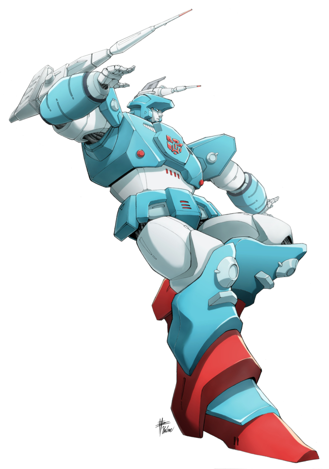 autobot cannon devcon energy_gun mecha no_humans oldschool robot ryuuichirou_(haineken) science_fiction signature simple_background solo transformers weapon