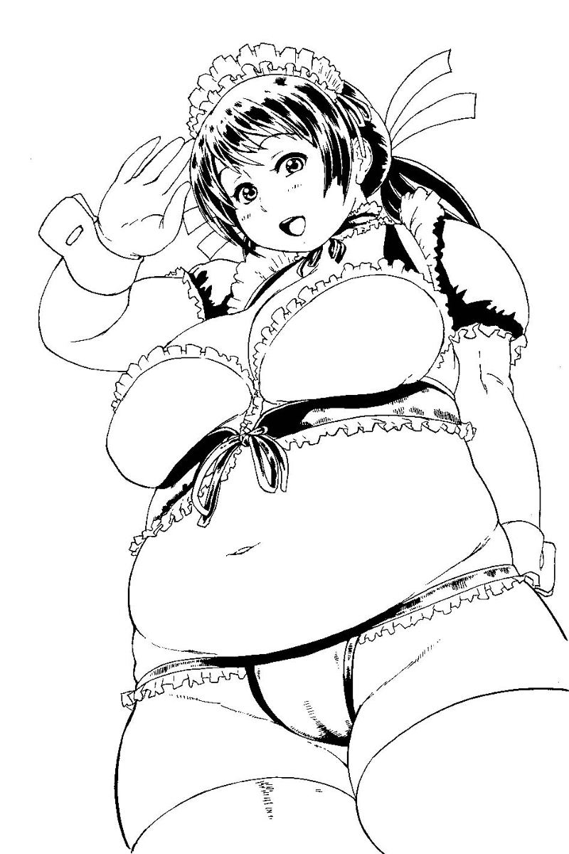 1girl belly breasts debu_plus fat highres large_breasts thick_thighs thighs